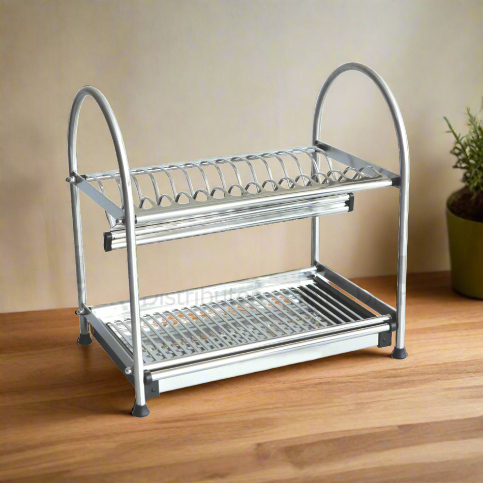 Mcoco Kitchen Table Plate Rack 2 Shelves Stainless Steel - WDJ