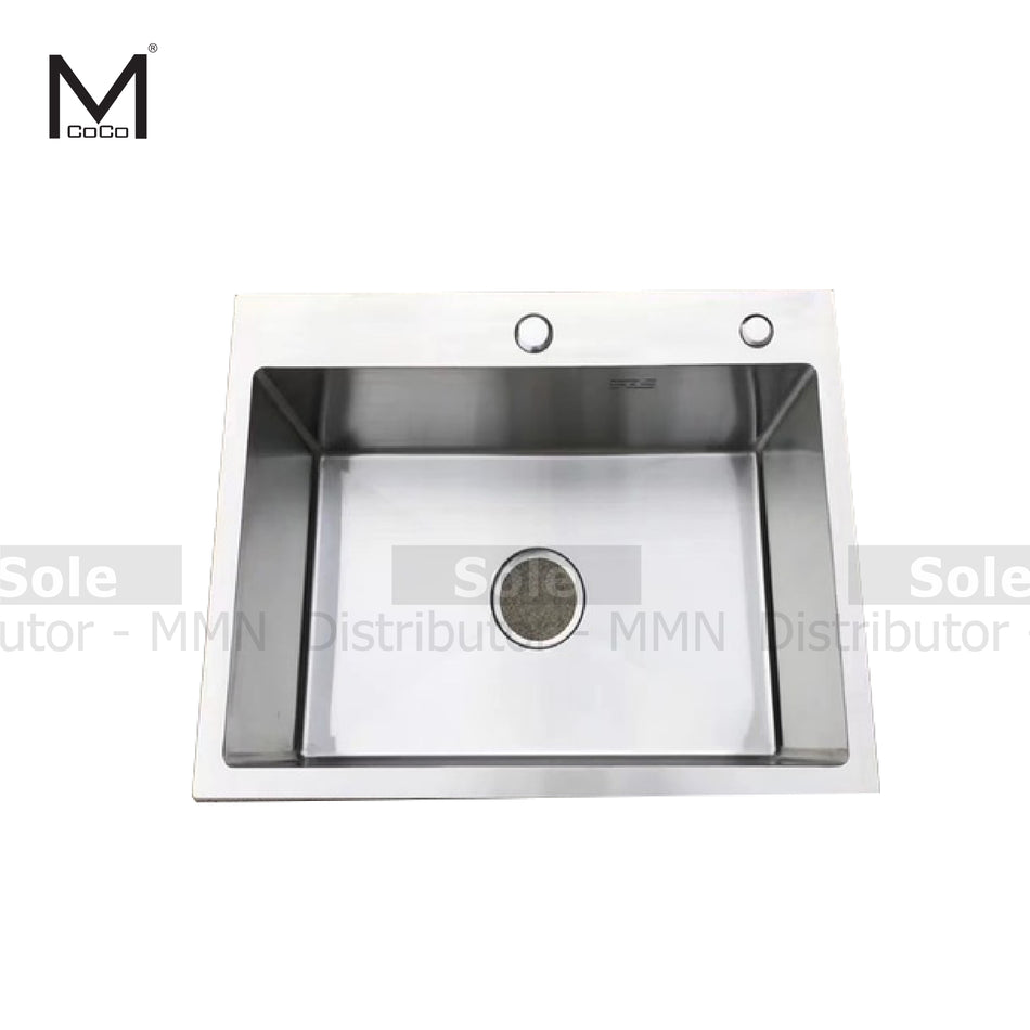 Mcoco Kitchen Sink Single Bowl SS304 Flat Edge Single Basin 800x450mm - MCO8045SINK/SS