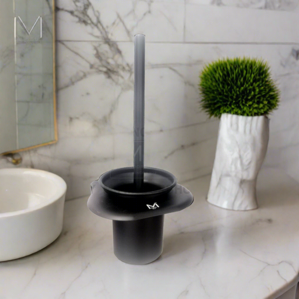 Mcoco Bathroom Toilet Brush With Holder , Matt Black Finish - MCO219BLKTBRUSH(D)
