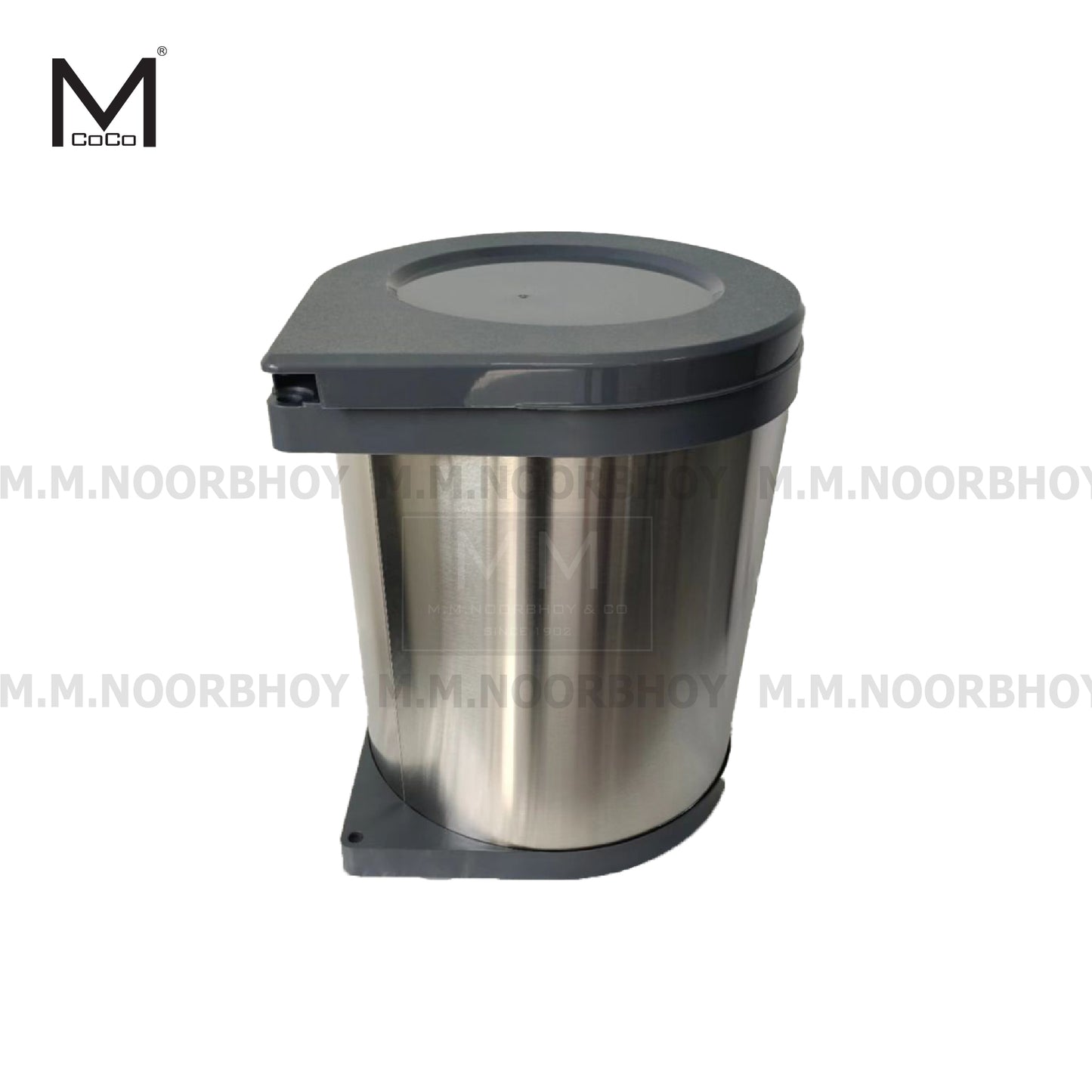 Mcoco Waste Bin Round Side Mount Stainless Steel Grey Colour - JC635