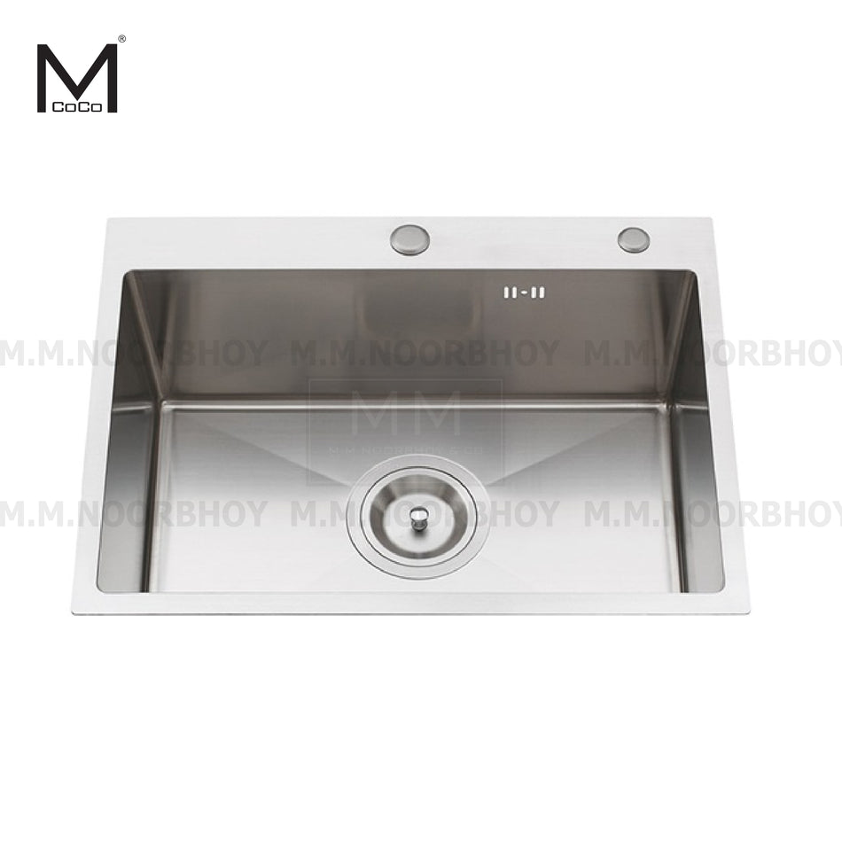 Mcoco SS Square Single Bowl Sink 600x450x200mm Each - 6045SS