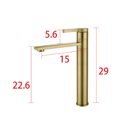 Mcoco Ss304 Gold Basin Mixer Faucet & Gold Basin Mixer Faucet (High Desk Mounted) - YT-6106MGD