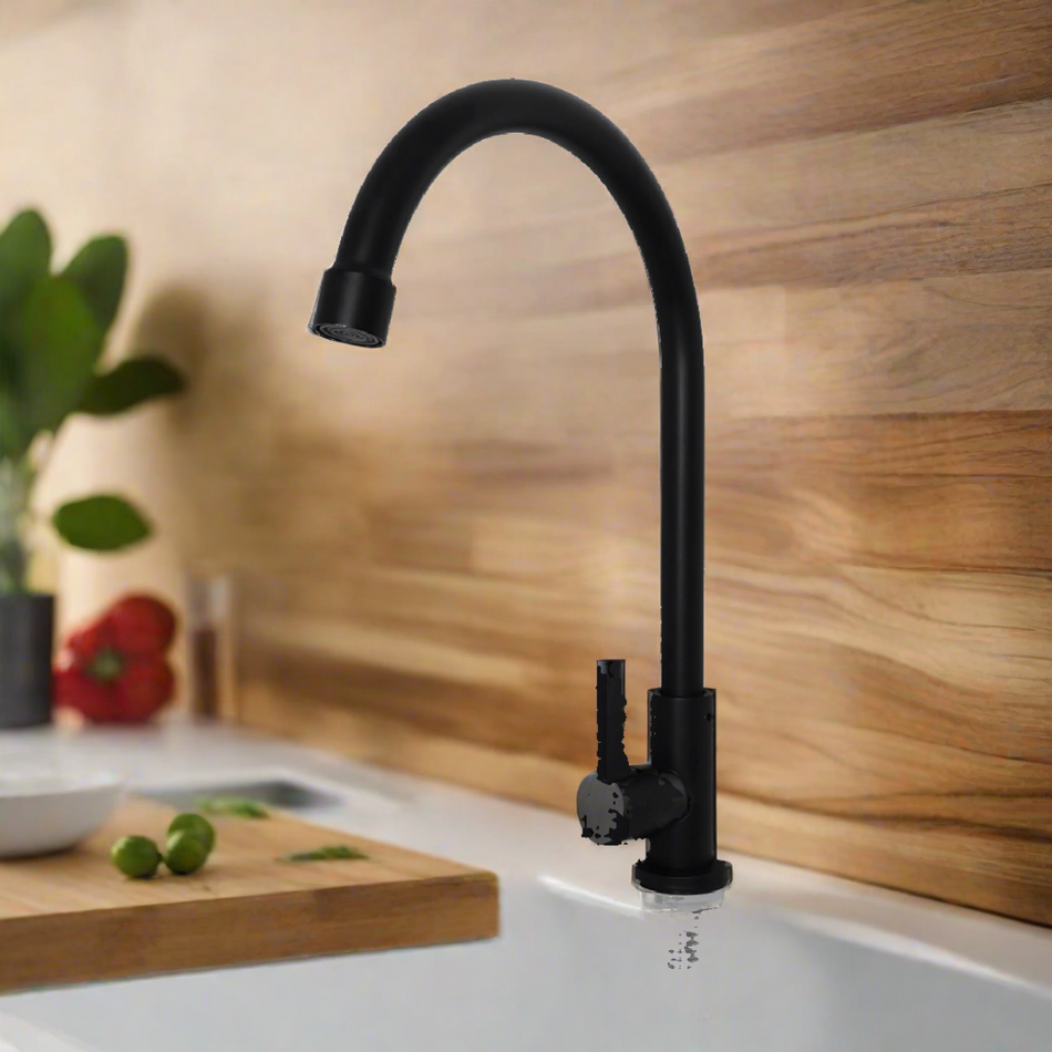 Mcoco SS201 Desk Mounted Kitchen Faucet Matt Black 30.3x6.7x18cm Each - YT-0111MBL