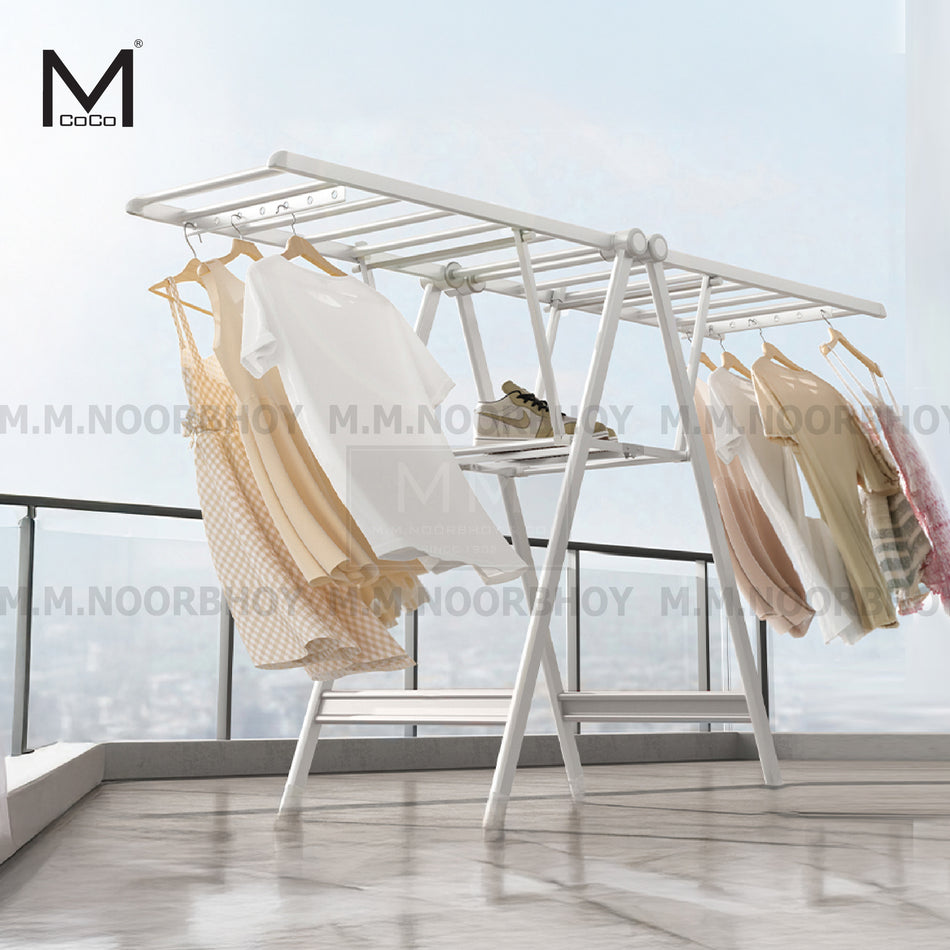 Mcoco Adjustable Cloth Rack White Color 201 Stainless Steel - MCO/CLR/WHT/0160W