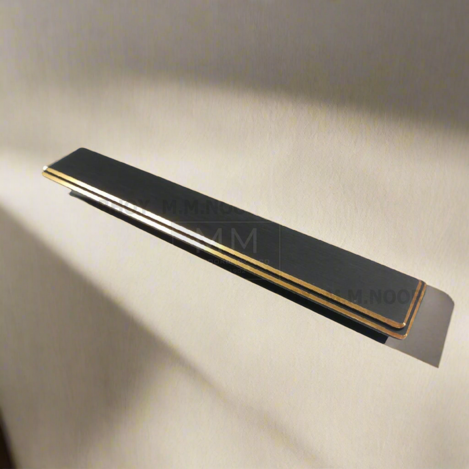 Mcoco Cabinet Handle Size 128mm to 320mm Aluminium Black & Gold Finish- YXJ0140 BL.G