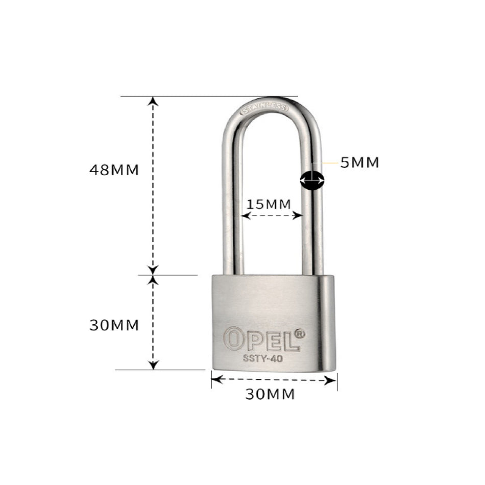 Opel S-slot Curved Pad Lock Stainless Steel 304 Grade 30mm - MCO/PL/YI-STY30