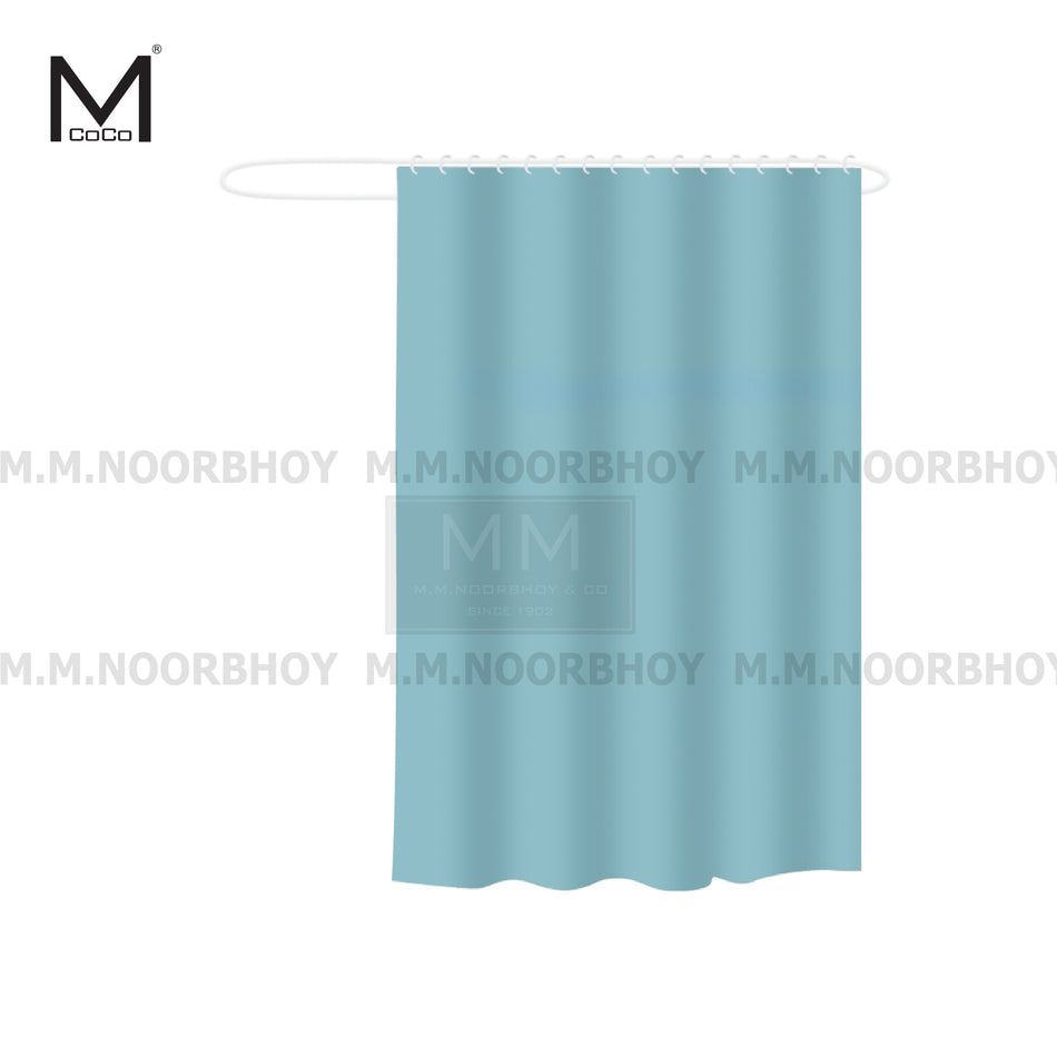 Mcoco Polyester Shower Curtain with Plastic Hooks 180X180cm Light Sea Green Color -  MCO/SC/LSG/185346