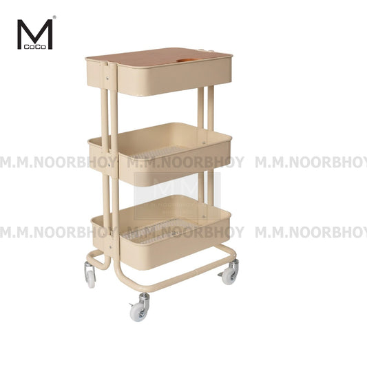 Mcoco Steel White Color Three Layer Multipurpose Trolley Each - YI-8805W