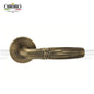 Oro & Oro Main Door Lever Handles Tubular Design With 2 Key Holes Matt Antique Brass Finish - ORO03716EMAB