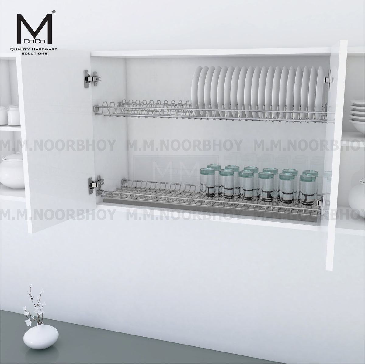 Mcoco Plato Glass & Plate Rack with SS304 Dip Tray Set - MCOPL/DDR/SS ...