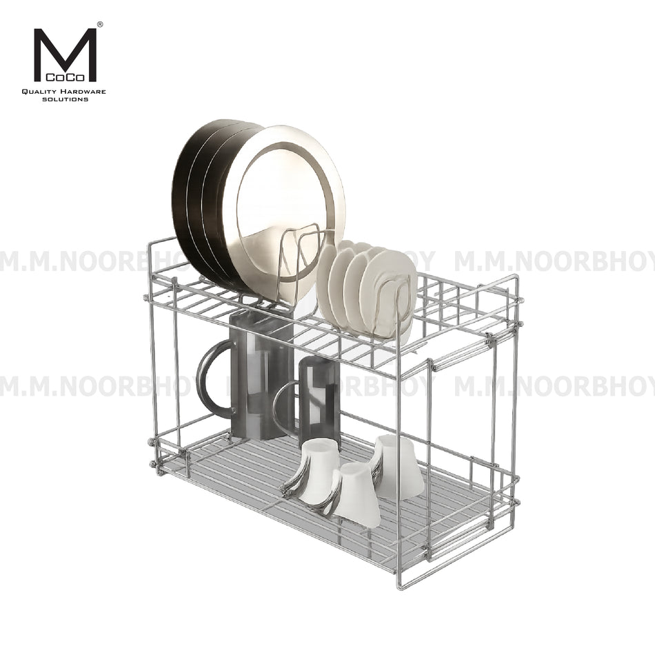 Mcoco Silvo Foldable 2 Layer Dish Rack with Thali Rack Each -  MCOSV/FOLR2TH/SS/PFR2LT2984