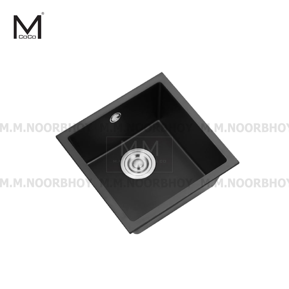 Mcoco Melamine Sink With Drainer Matt Black Finish Each - MCO/MS/MB/SD005020Q-4040