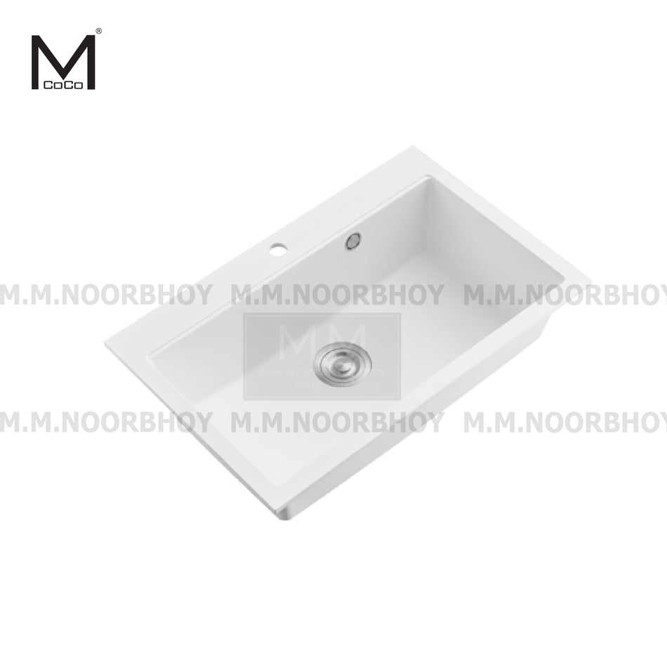 Mcoco Melamine Sink With Drainer and Overflow Matt Morandi Blue Color Each - MCO/MS/MMBL/SD002040Q-7850