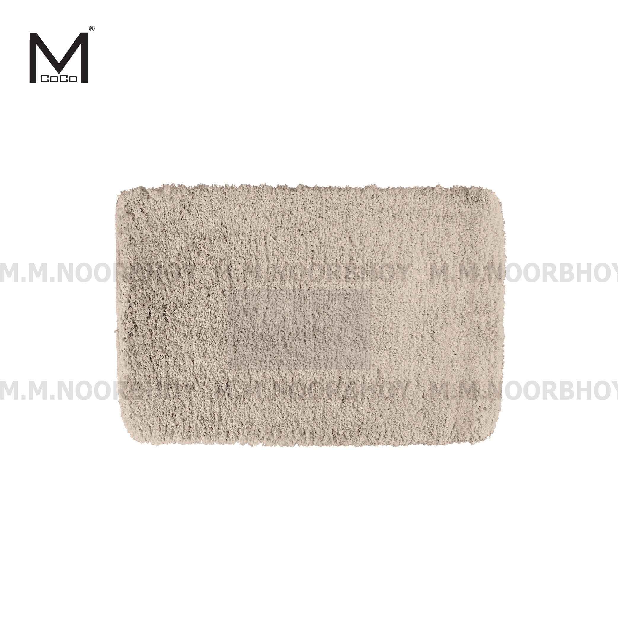 Soft beige bath mat for modern bathroom floors