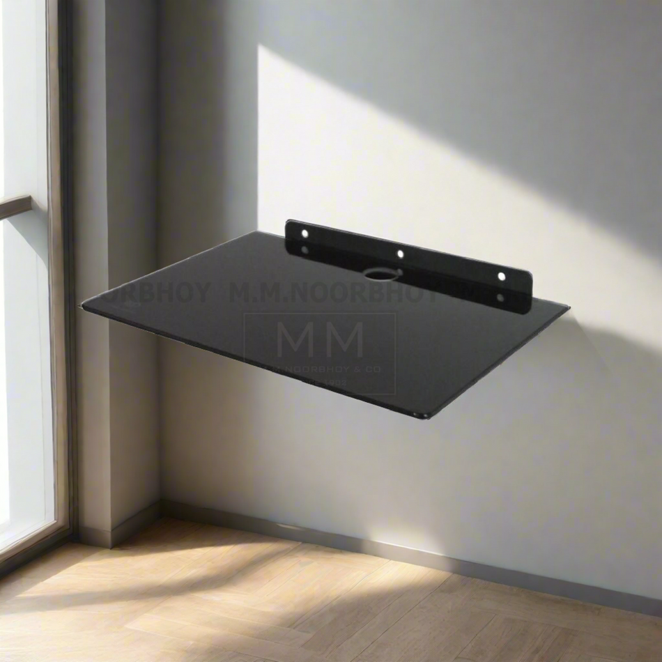 Mcoco Single Glass Shelf Dimension 250mmx350mm Black Colour - Q08