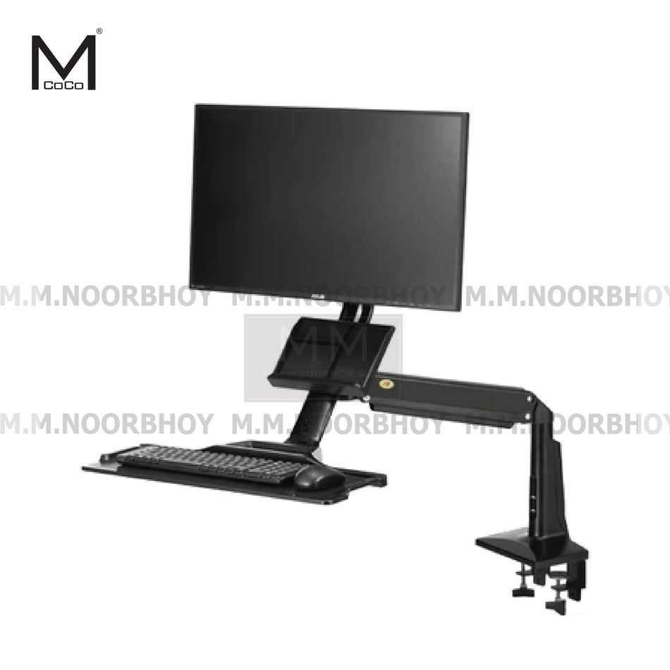 Mcoco Desk Mount Head Rotatable LCD Bracket With Keyboard Tray, TV Size 22" to 35" Black Colour - FC35