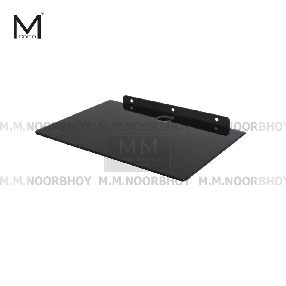 Mcoco Single Glass Shelf Dimension 250mmx350mm Black Colour - Q08