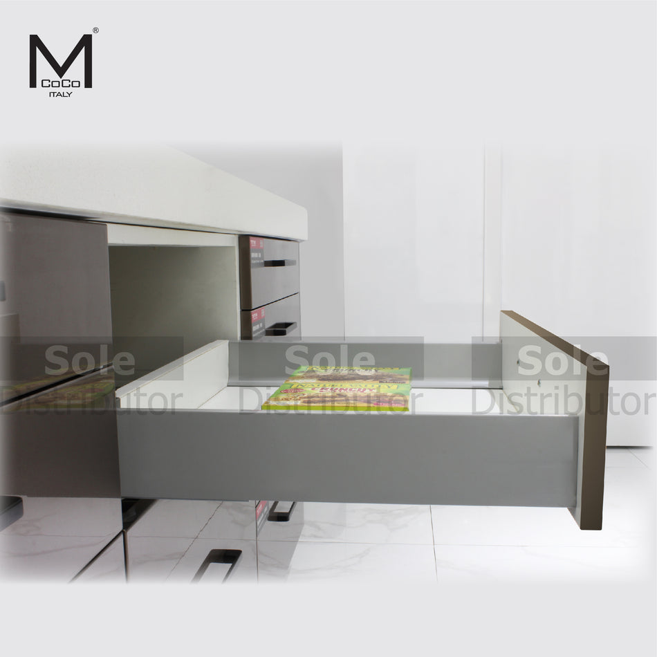 Mcoco Double Wall Low Drawer, Length 500mm, Dark Grey Finish - S80L.500