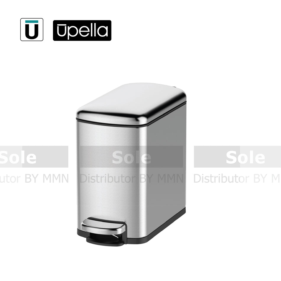 Upella 6L and 8L wastebin Stainless Steel Silver Color Pedal Waste Bin - BELLA