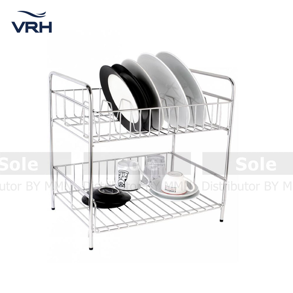 VRH 2 Shelf Stand Dish Rack, Size H400xL300xW400mm, Stainless Steel- HW106.W106