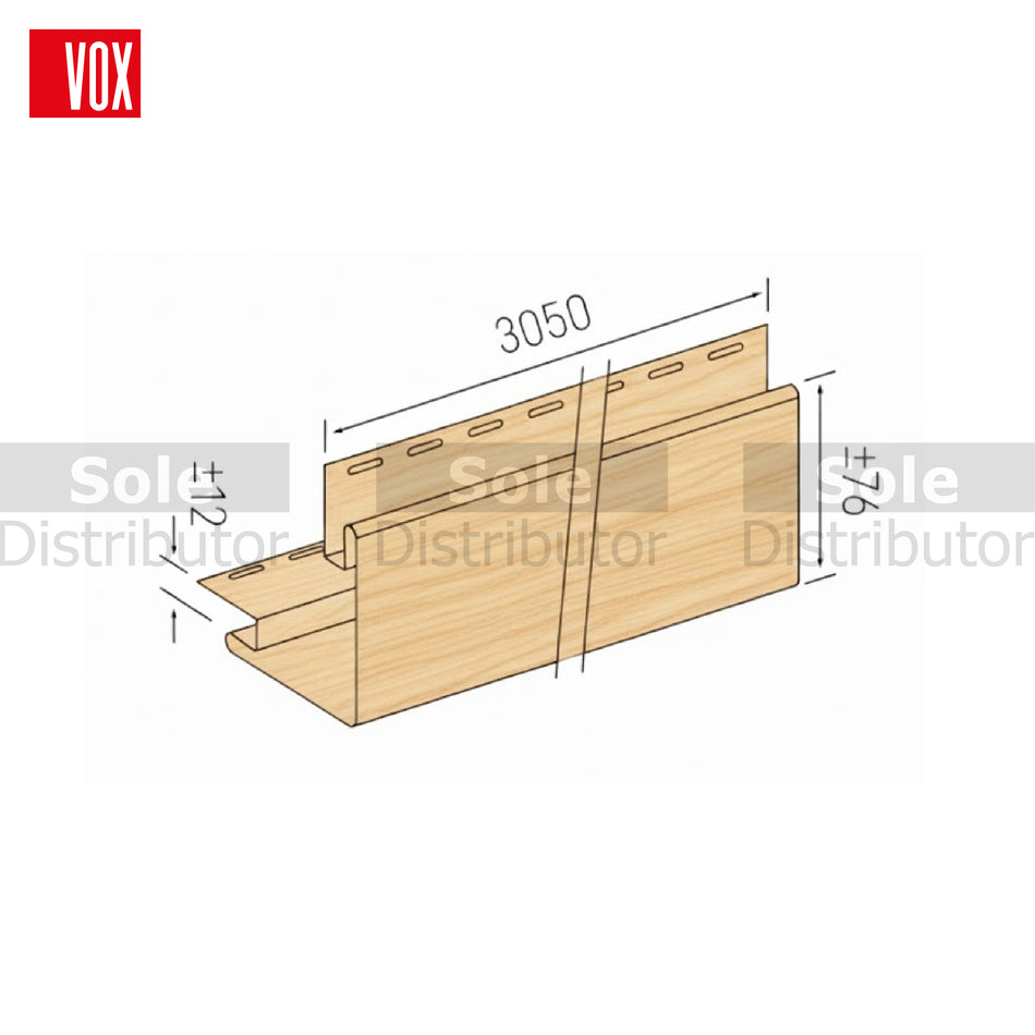 VOX Fluted Panel Outside Corner Trim Oak Color 3.05m - VOX/FP/TRM-12/OAK/3.05/3008869