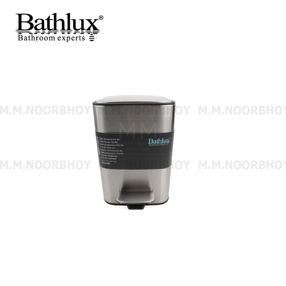 Bathlux Square Pedal Waste Bin Stainless Steel Material and Silver Color with Three Liter - BLX/WB/71739