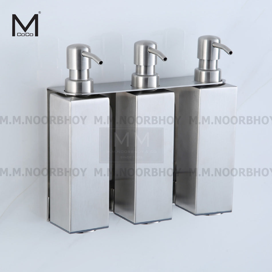 Mcoco Soap Dispenser SS304 Square Triple Wall Mounted - MCO/TSOD