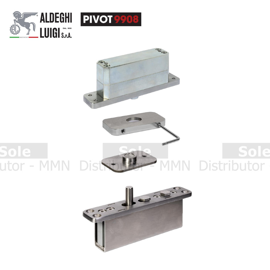 Aldeghi Hinge For Big Pivot Doors Supports Up To 500kg & Spring Retainer Every 90° - ALD/PVH/SSS/9908IN0000