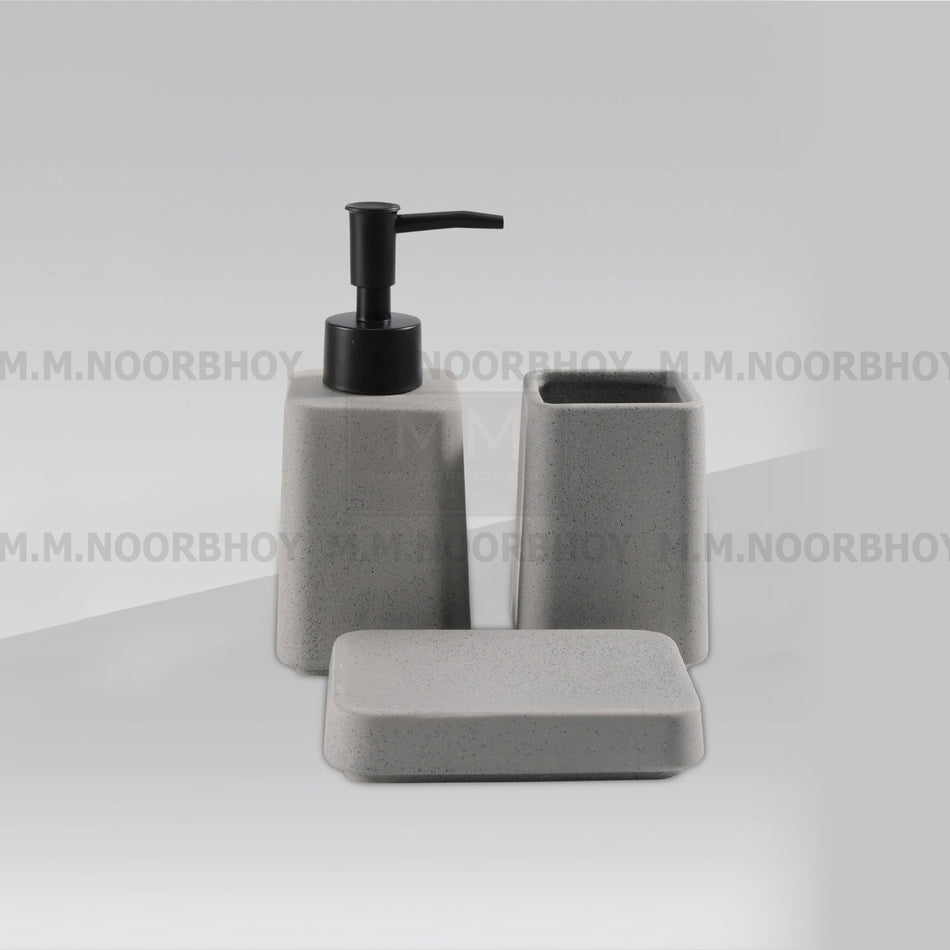 Three Pieces Bathroom Accessories Grey Color Set Ceramic- BLX/BA/GRY/73172