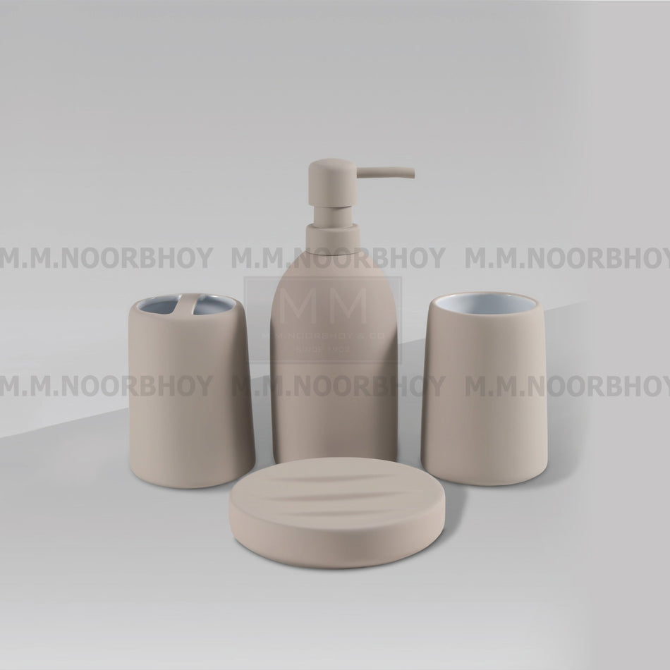 Four Pieces Bathroom Accessories Beige Color Set Ceramic - BLX/BA/BEI/71887
