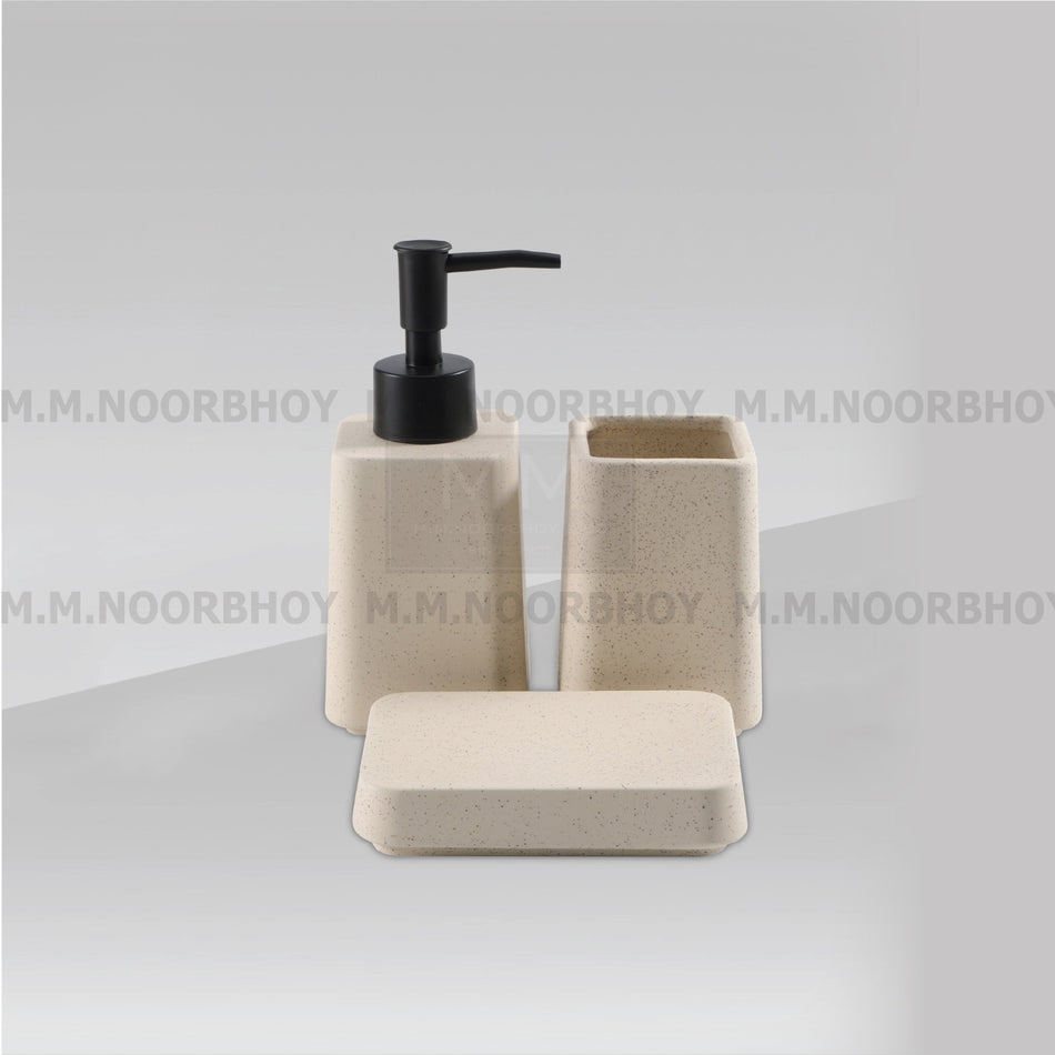 Three Pieces Bathroom Accessories White Color Set Ceramic - BLX/BA/WHT/73171