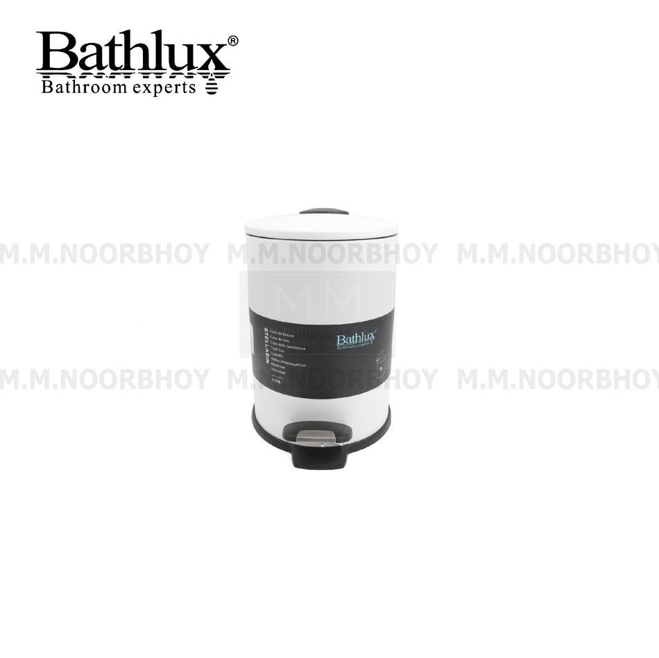 Bathlux Round Pedal Waste Bin with Steel Material and White Color Three Liter - BLX/WB/WHT/71743