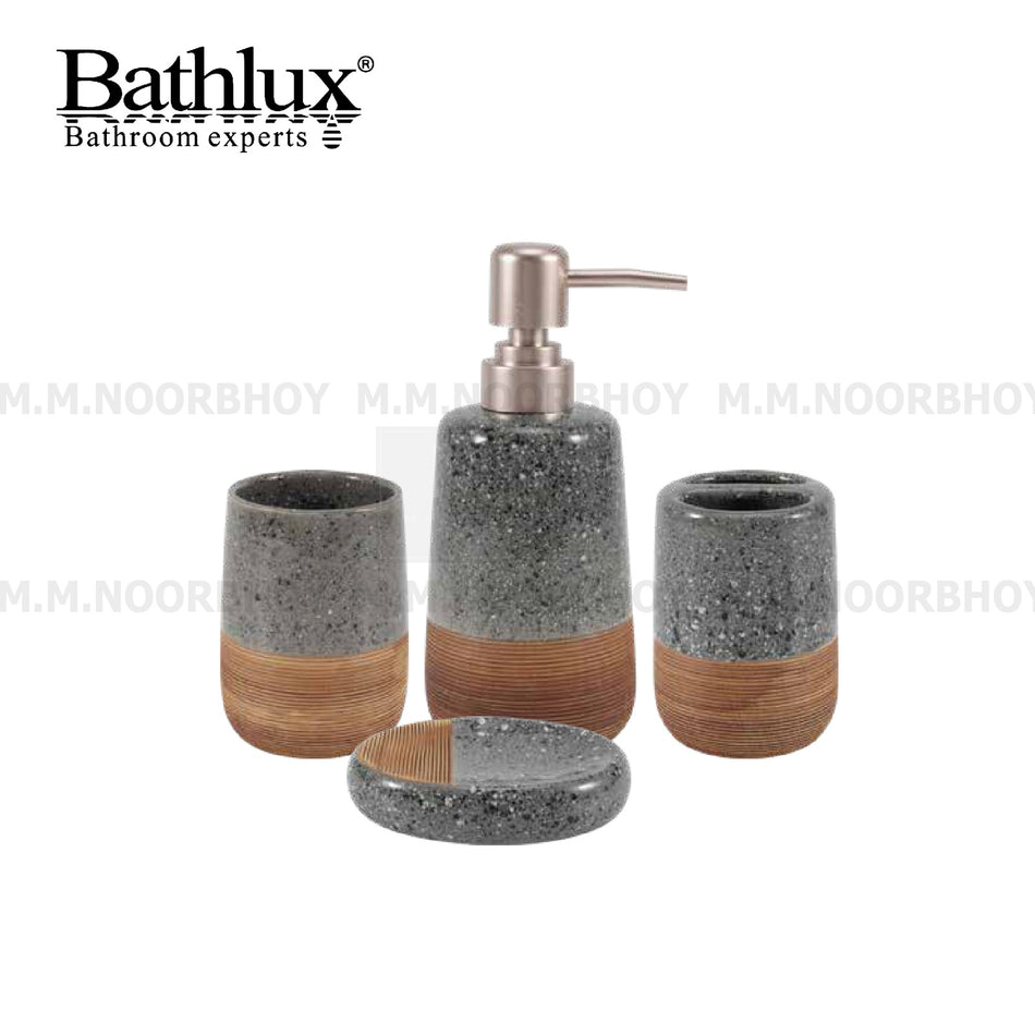 Bathlux Soap and Shampoo Dispenser Ceramic Material with Grey Color - BLX/SD/GY/71381