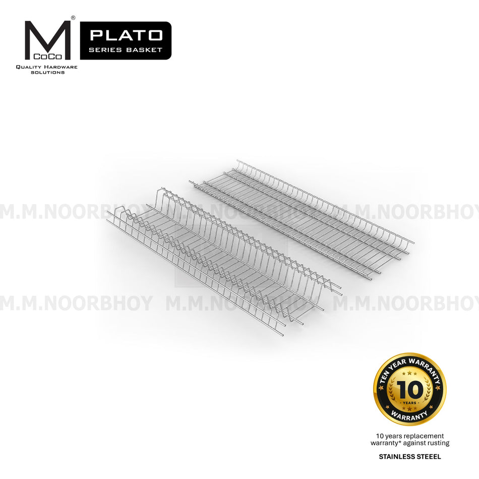 Mcoco Plato Glass & Plate Rack with SS304 Dip Tray Set - MCOPL/DDR/SS/EWCGRPRWB
