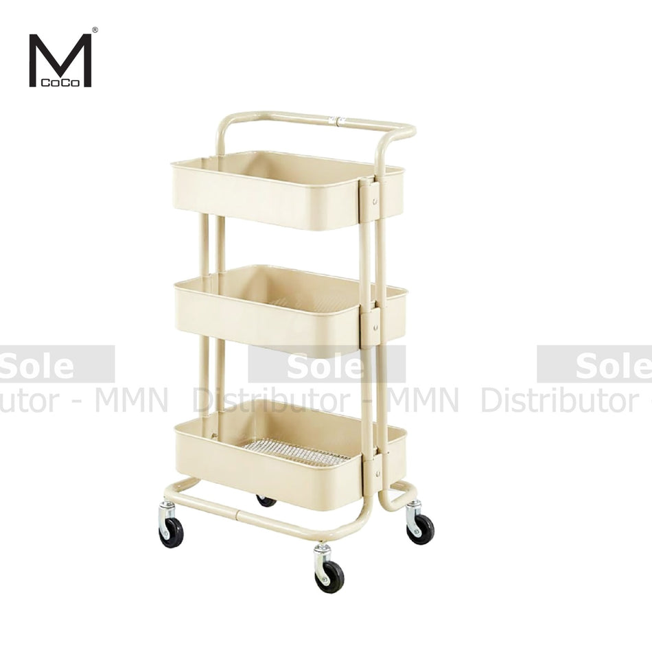 Mcoco Steel White Color Three Layer Multipurpose Trolley Each - YI-8805W