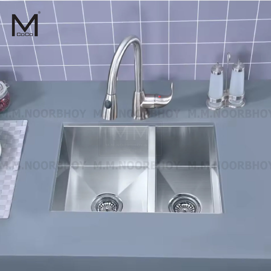 Mcoco D Double Bowl SS304 Sink with Draining Kit - MCOD/DSINK/SS/5544