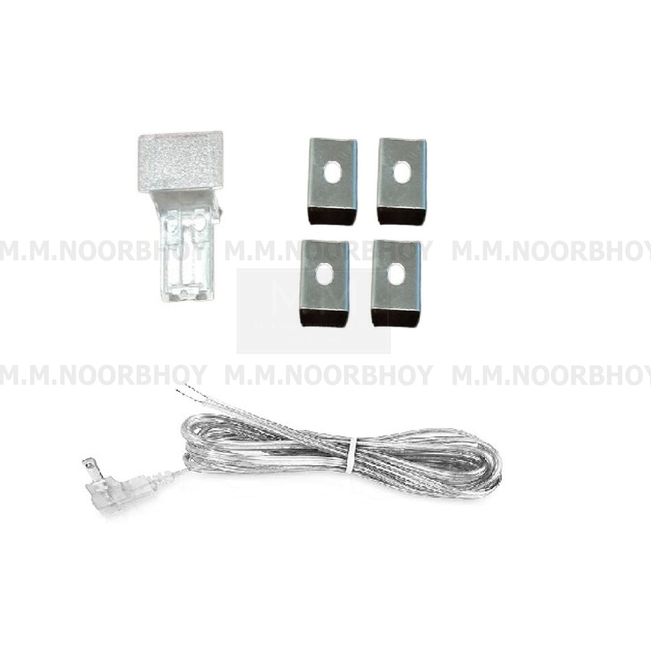 Mcoco L1001 End Cap, Bar Fixing Clip 4pcs & 2m Power Suppliy Wire for Recessed Led Profile Set - MCOACC1001