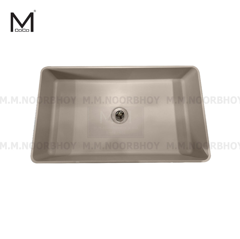 Mcoco Melamine Sink with Drainer Rectangular Design Matt White and Matt Khaki Finish - MCO/MS/PS0040100-060