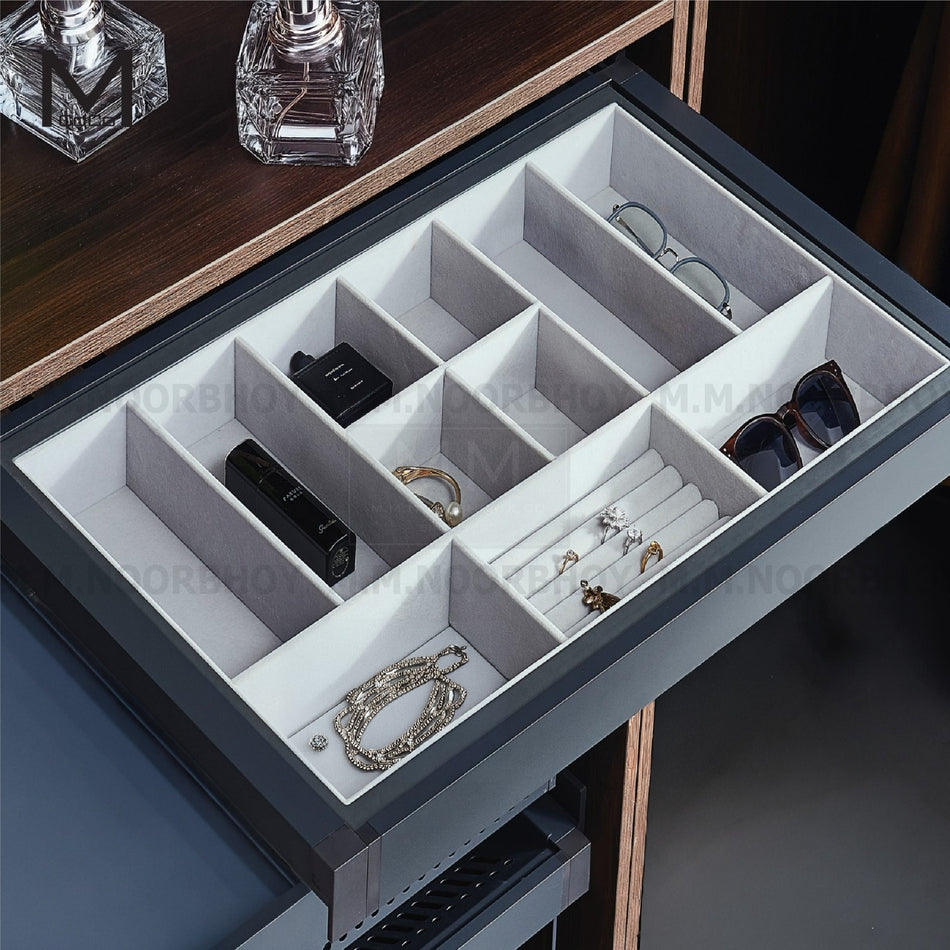 Mcoco D Pullout Jewelry Box Soft Close Matt and Light Grey - MCO/WP/MG/DYH04A