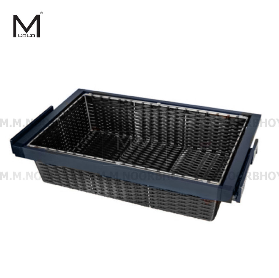 Mcoco Pullout Rattan Basket Aluminium, Plastic and Artificial Rattan Material with Matt Grey Finish - MCO/WP/MG/DYH