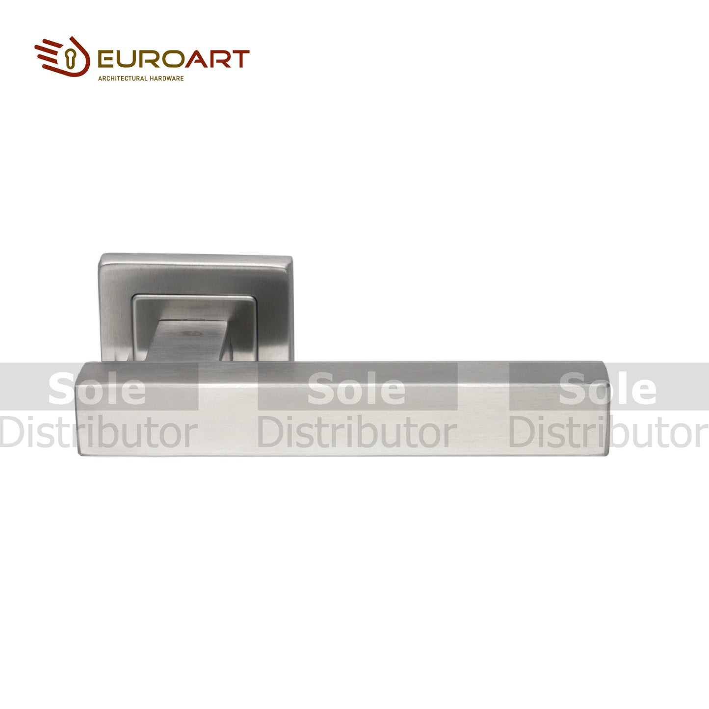 EuroArt Lever on Square Rose Handle Dimension 69x140x52mm Stainless Steel- LRS406/SSS