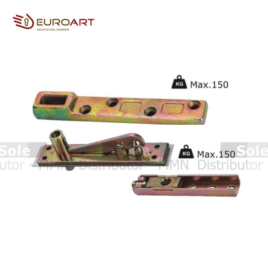 EuroArt Reversible Bottom Arm & Top Pivot in Steel for Double Action Doors Sat - AC10.01+AC10.02