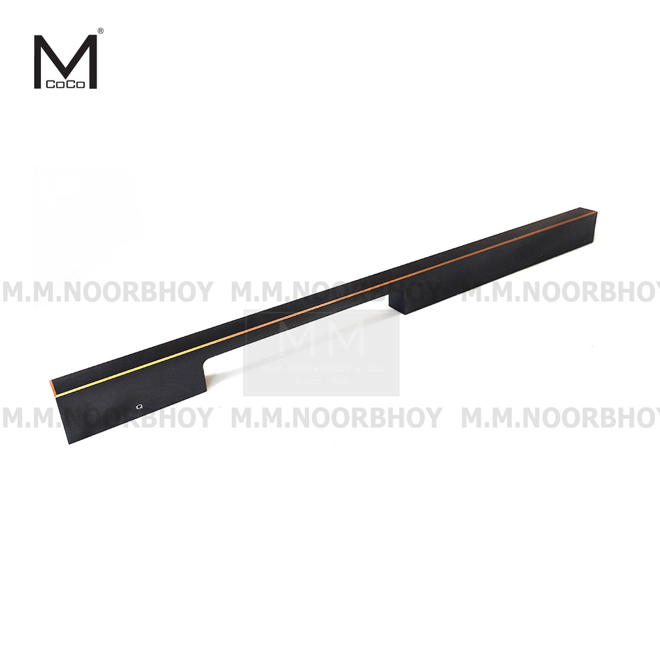 Mcoco Main Door Handle with 2 Key Holes and Black and Gold,  Color - DR8904