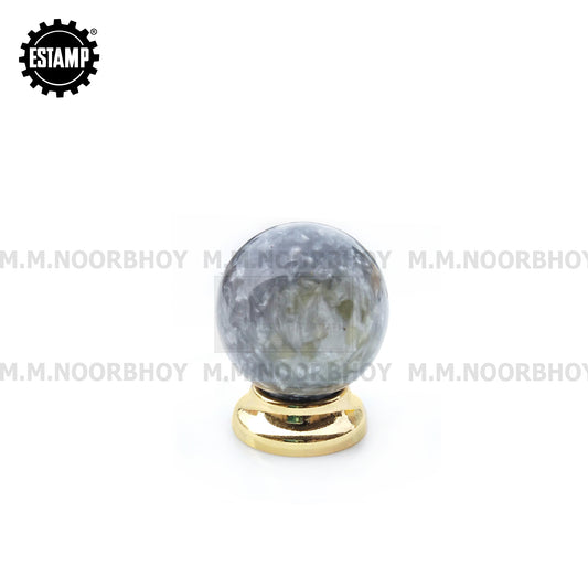 Estamp Marble Grey Knob with Gold Ring Cap Cabinet Knob Each - 5502.141