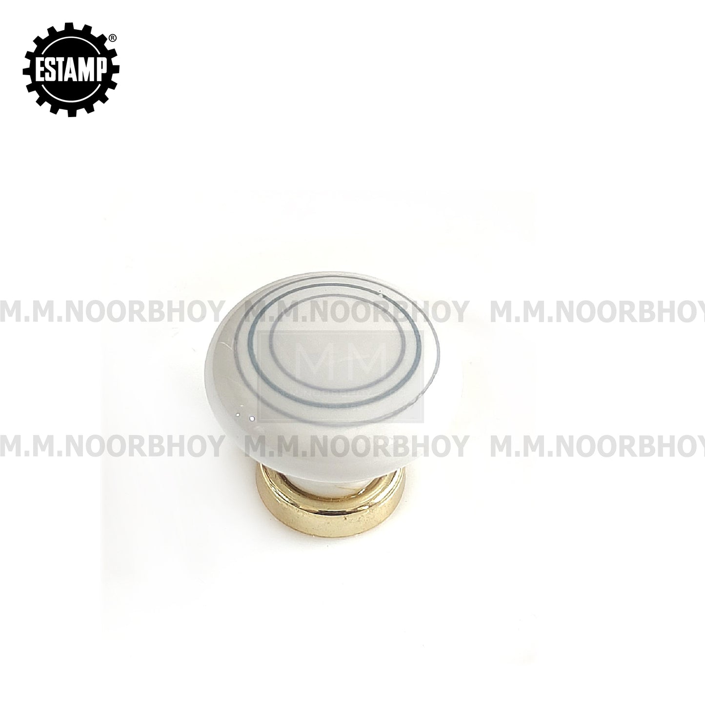 Estamp White Knob with Gold Plated Cabinet Knob Each - 7506.650