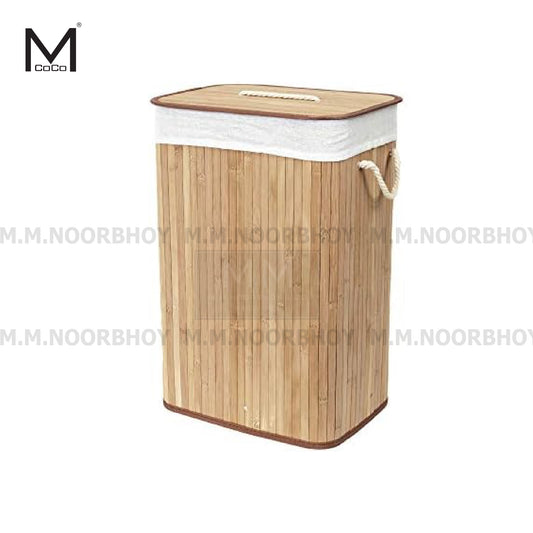 Mcoco Small and Large Stylish Bamboo Storage Basket (Folding Laundry Basket) - YI-BA-STBA
