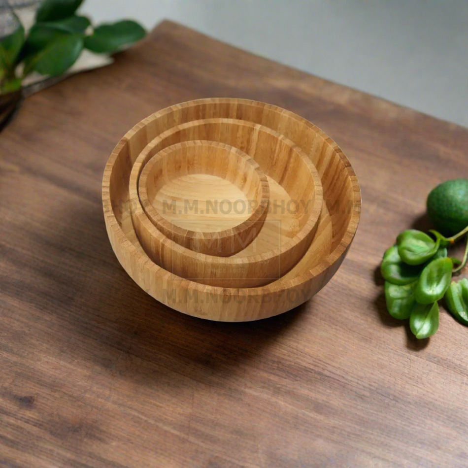 Mcoco Small, Medium and Large Wooden Multipurpose Bowl Each - YI-BA-MBO-20