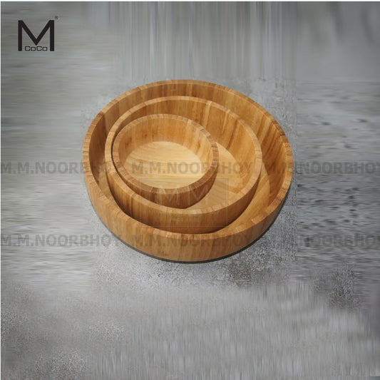 Mcoco Small, Medium and Large Wooden Multipurpose Bowl Each - YI-BA-MBO-20
