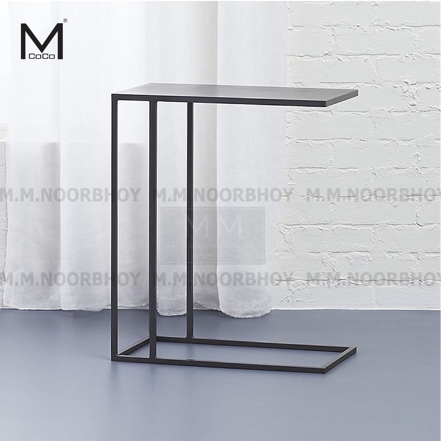 Mcoco Steel Narrow Multipurpose Side Table Black Color (48X28X58CM) - YI-DS005