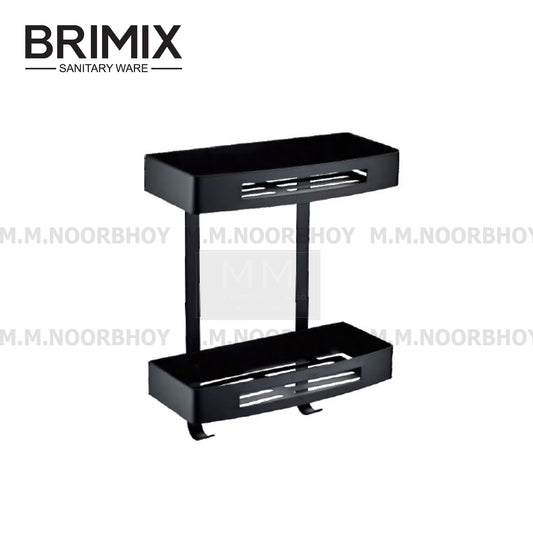 Brimix Black Color SS 304 Square Double Size Bathroom Shelf - YI-5656X